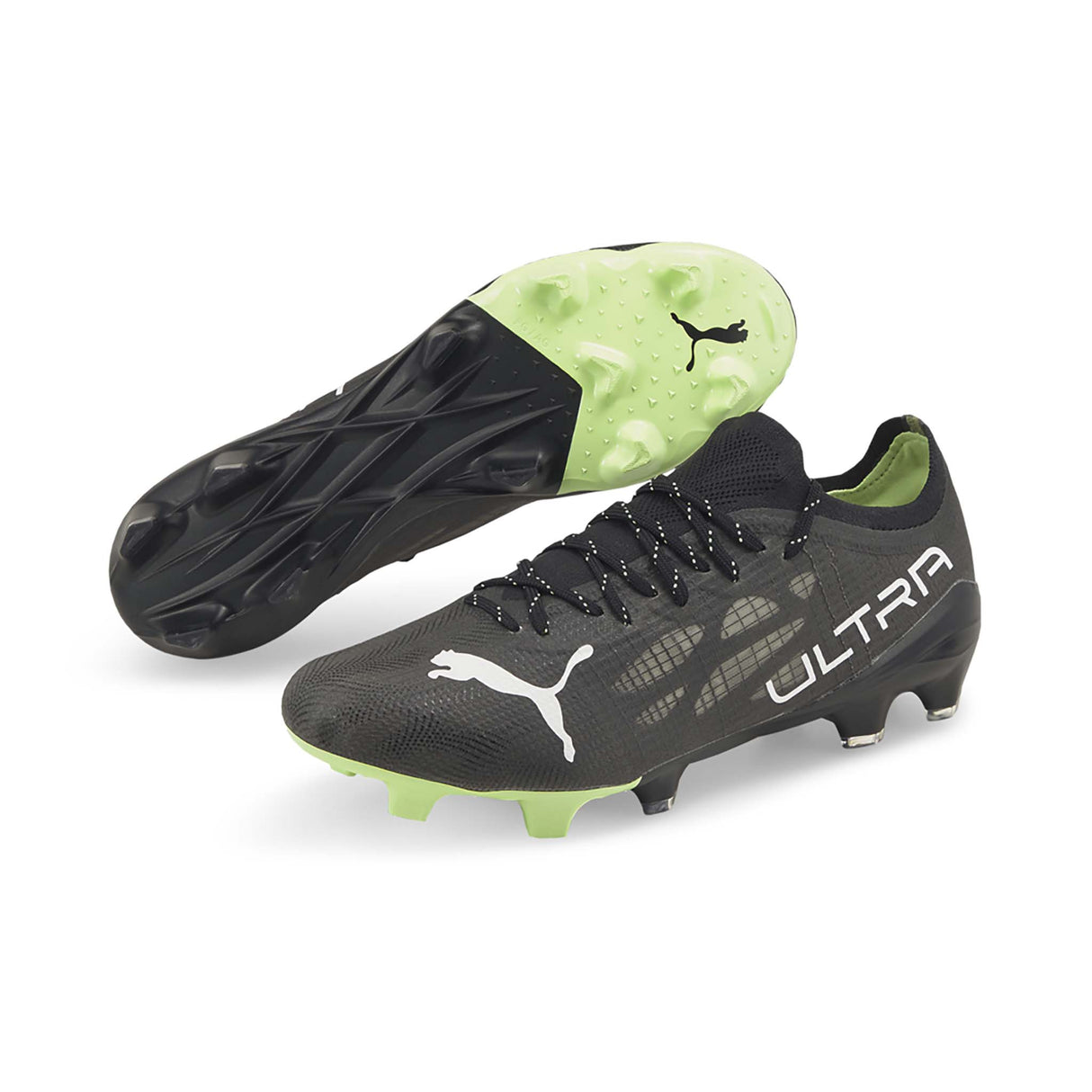 Puma Ultra 1.4 FG/AG chaussures de soccer noir blanc paire