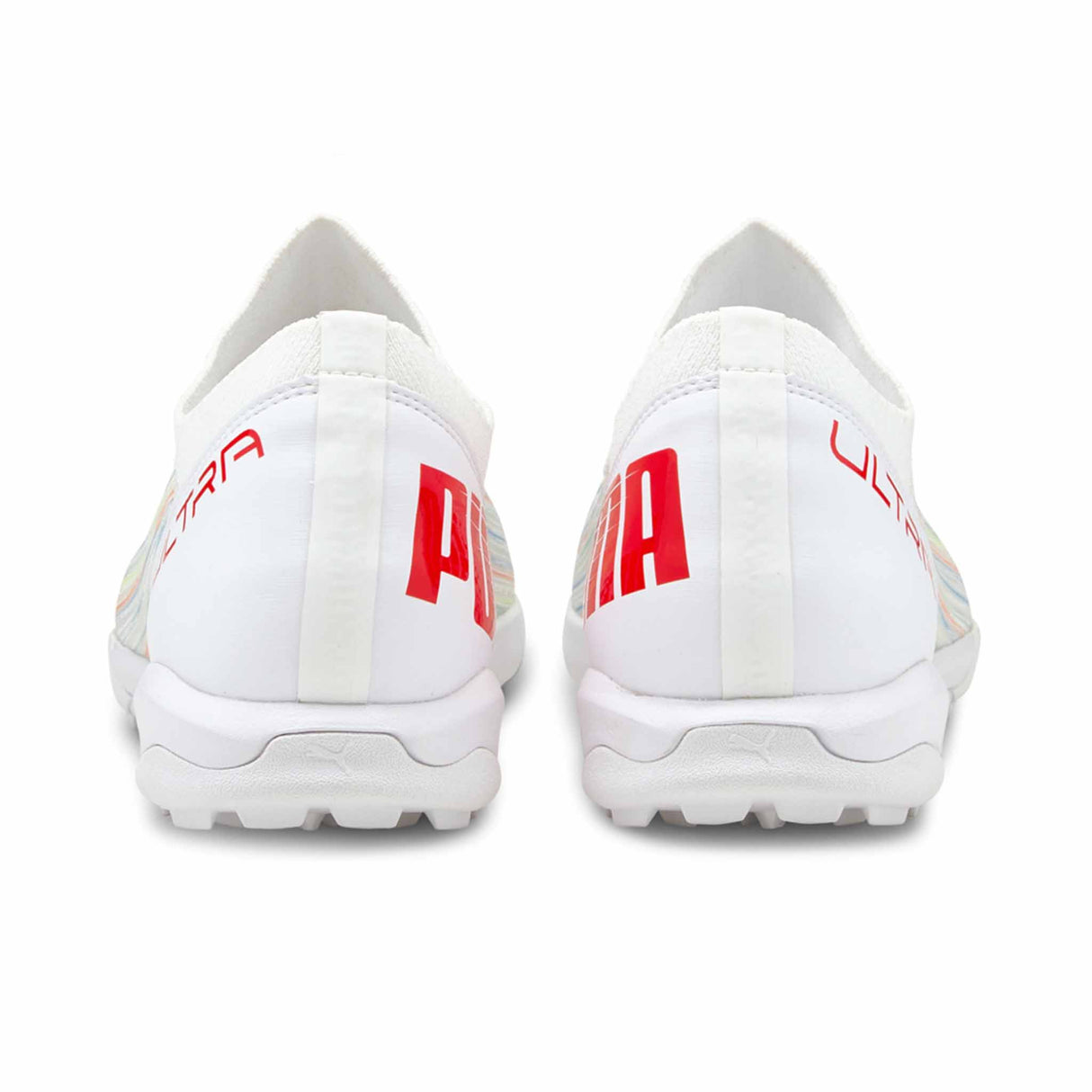 Puma Ultra 3.2 TT chaussures de soccer turf - Puma White / Red Blast - talons