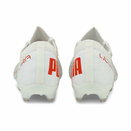Puma Ultra 3.2 FG/AG Chaussure de soccer à crampons Puma White/Red Blast vue de dos