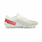 Puma Ultra 3.2 FG/AG Chaussure de soccer à crampons Puma White/Red Blast vue de côté