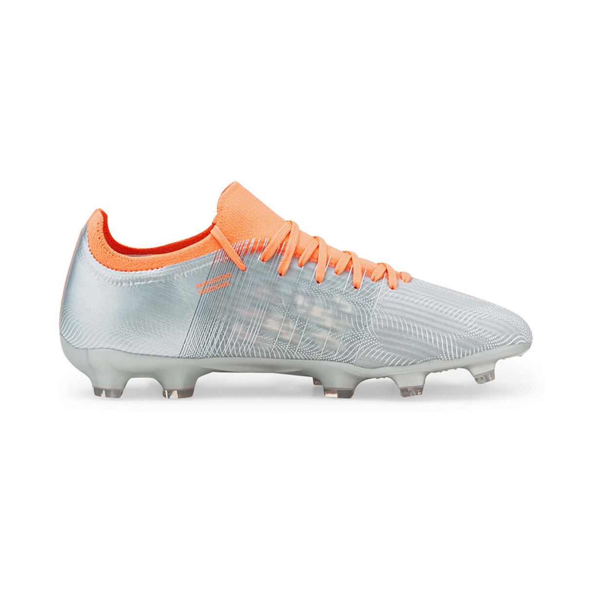 Puma Ultra 3.4 FG/AG chaussures de soccer adulte diamond silver orange lateral