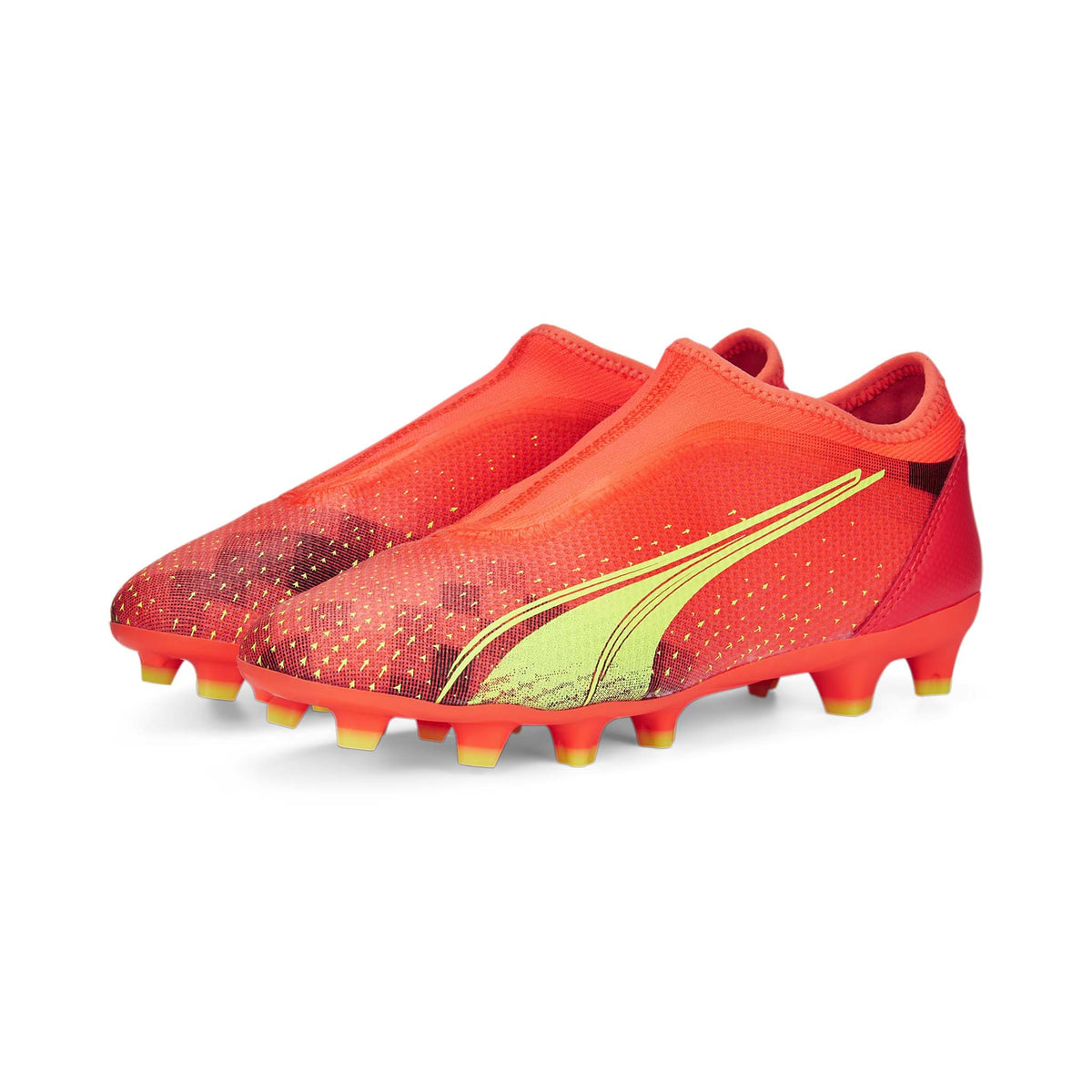 Puma Ultra Match Laceless FG/AG souliers de soccer pour enfants fiery coral