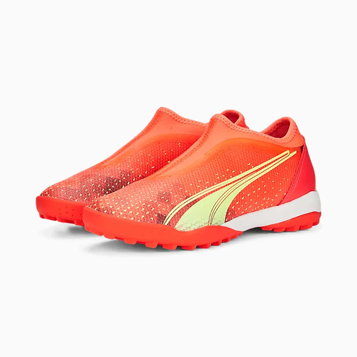 Souliers de soccer Puma Ultra Match Laceless TT turf junior fiery coral fizzy light paire