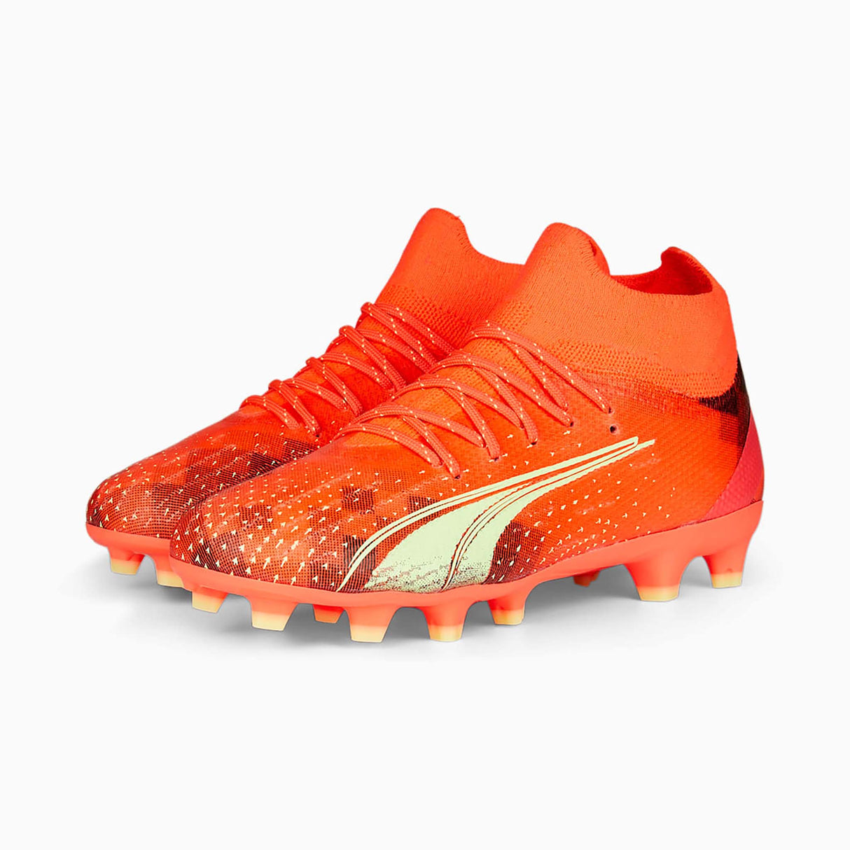 Puma Ultra Pro FG/AG souliers de soccer enfant fizzy coral fizzy light black paire