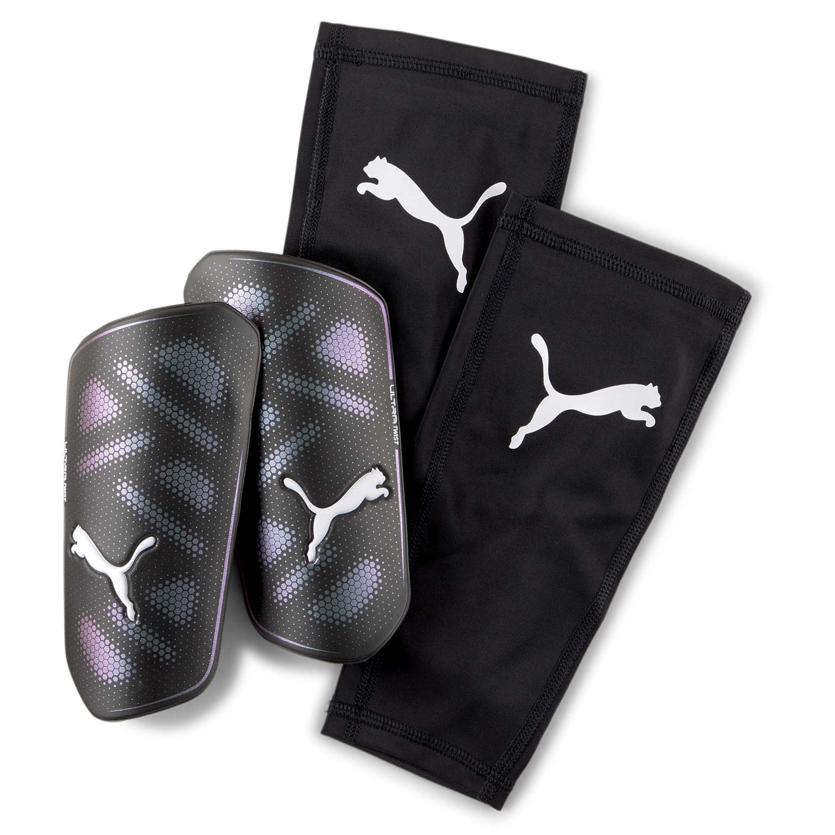 Puma ultra Twist Sleeve protège-tibias de soccer avec manchons noir blanc