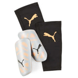 Puma ultra Twist Sleeve protège-tibias de soccer avec manchons neon citrus diamond silver black