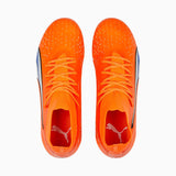 Puma Ultra Pro FG/AG souliers de soccer enfant empeigne- orange / white / blue glimmer