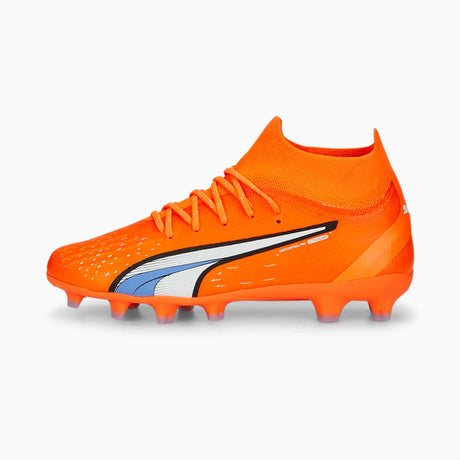 Puma Ultra Pro FG/AG souliers de soccer enfant- orange / white / blue glimmer