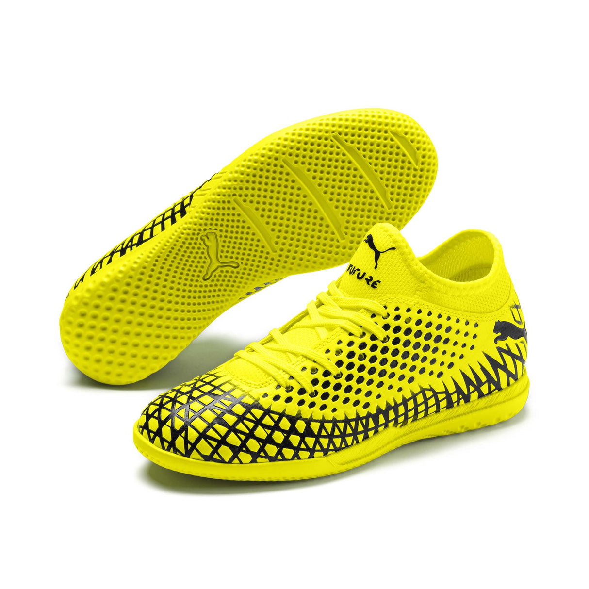 Puma Future 4.4 IT  Futsal junior chaussures de soccer interieur jaune noir