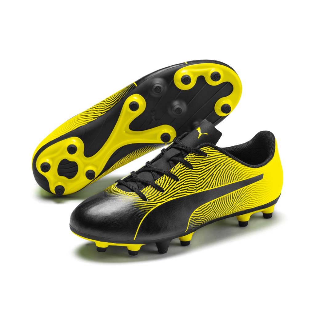 Puma Spirit II FG junior soccer cleats black yellow pair