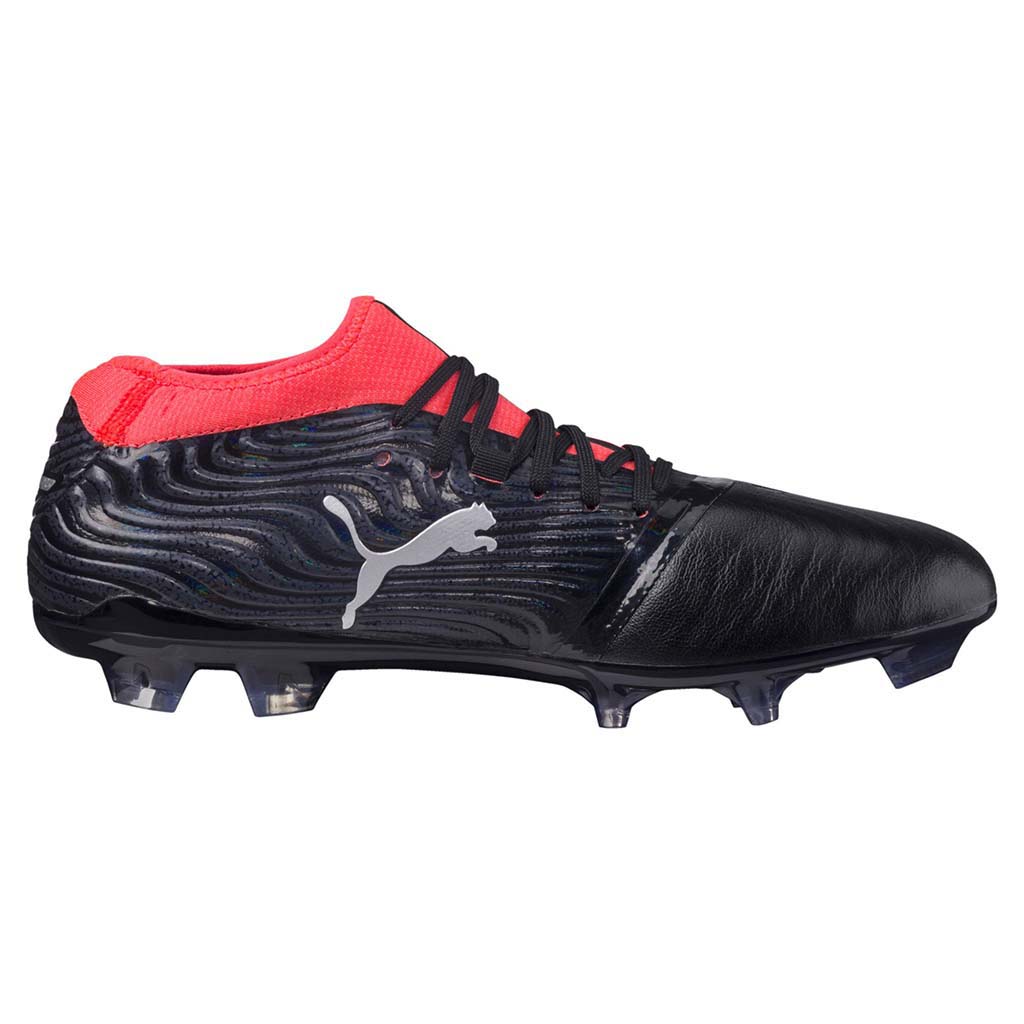 Puma One 18.2 FG chaussure de soccer noir argent rouge lv