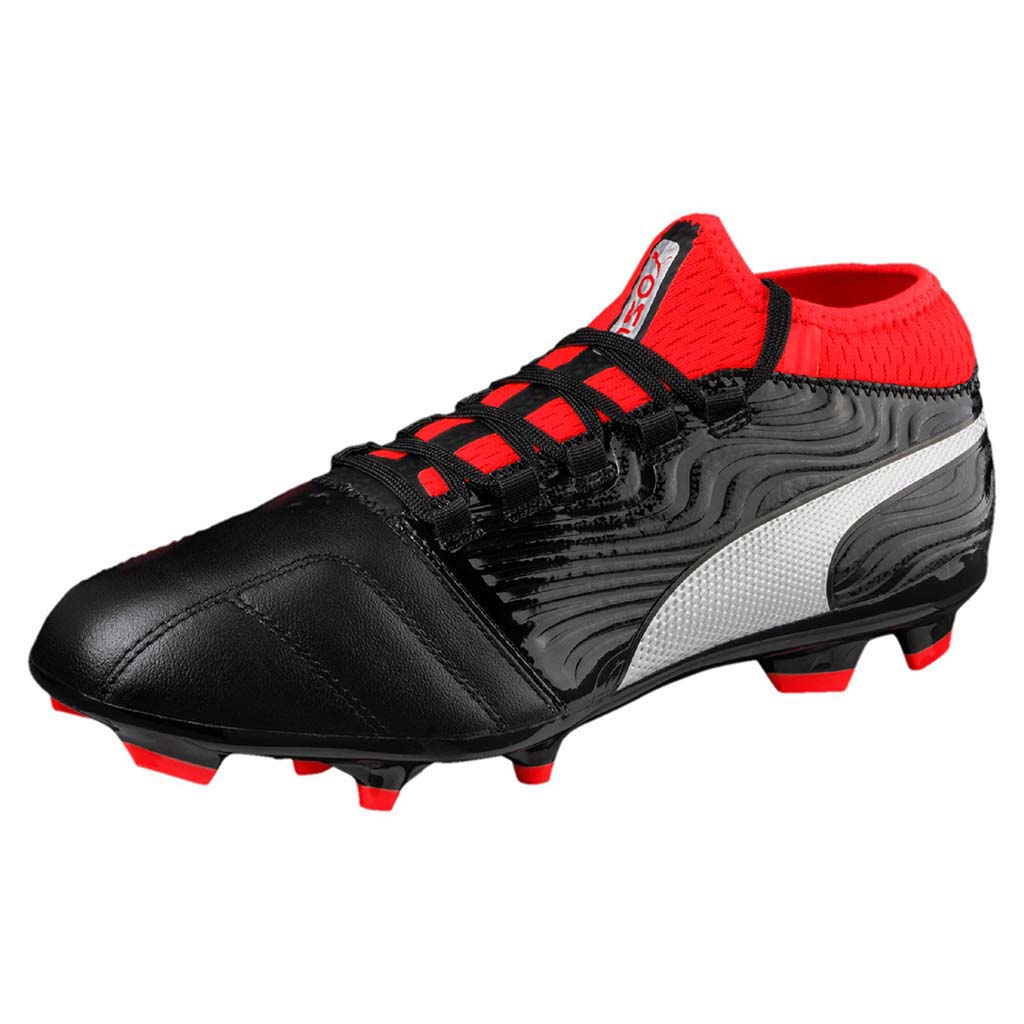 Puma One 18.3 FG chaussure de soccer noir argent rouge