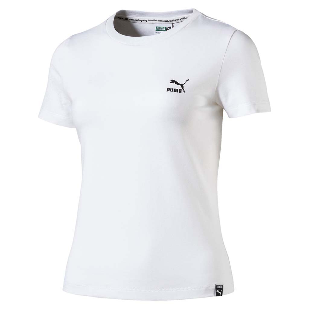 Puma Classic Logo T-shirt étroit pour femme blanc