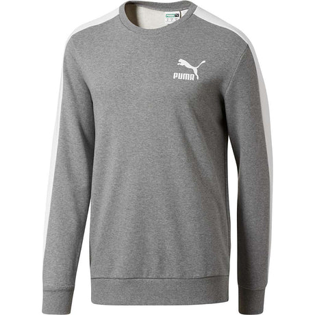 Chandail en molleton Puma Classic T7 Logo Crew gris pour homme