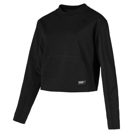 Crop Top Puma Fusion Crew Sweat noir pour femme