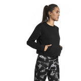 Crop Top Puma Fusion Crew Sweat noir pour femme lv1