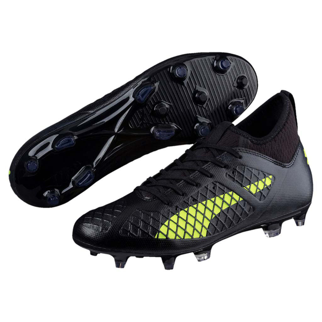 Puma Future 18.3 FG/AG chaussure de soccer noir jaune paire