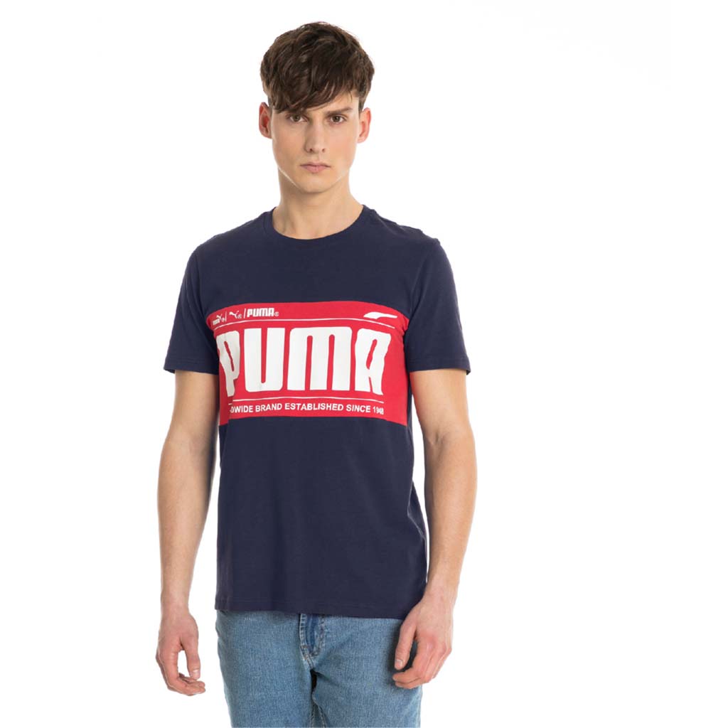 T-shirt Puma Graphic Logo Block Tee bleu lv2