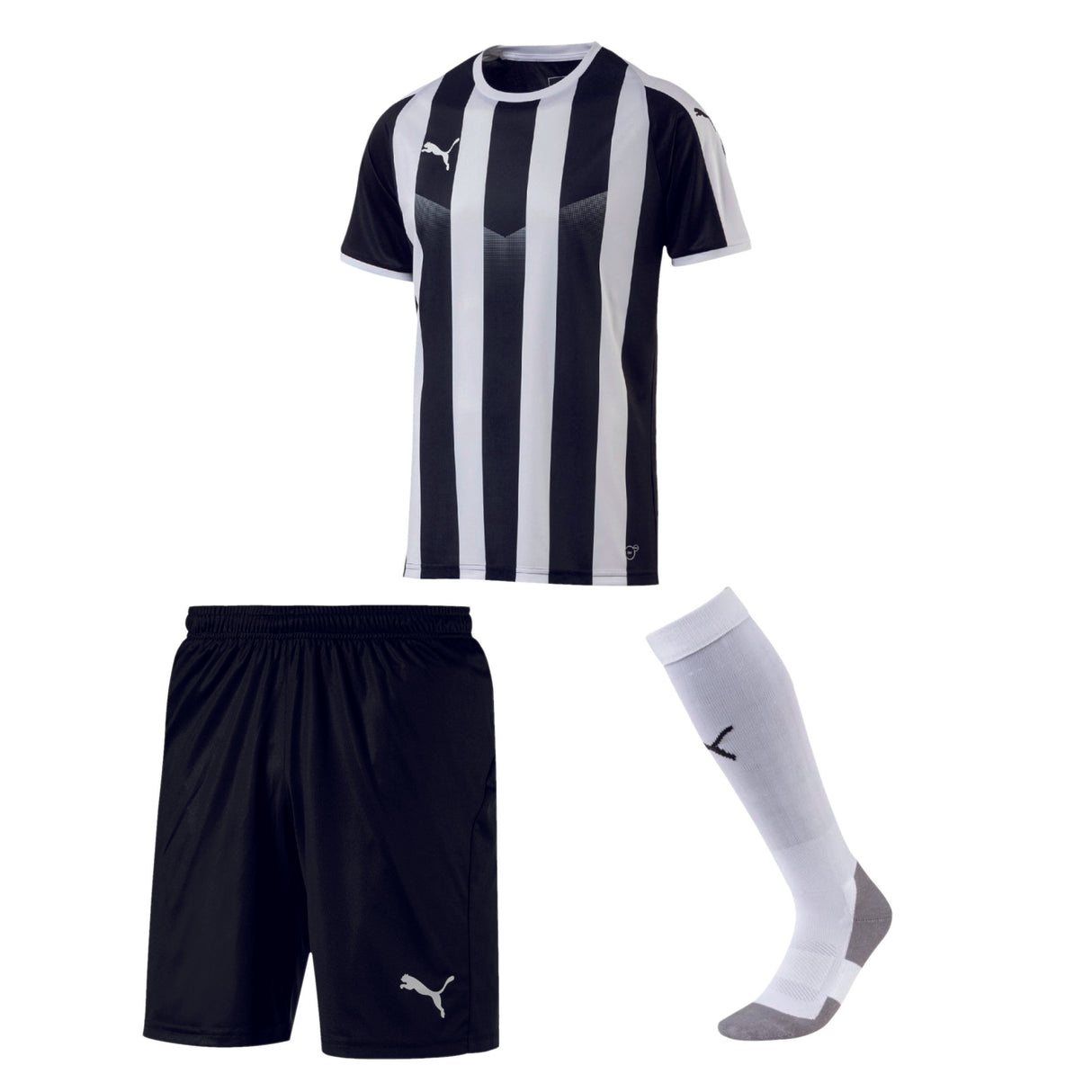 Puma Liga Striped ensemble de soccer chandail short et bas d'équipe adulte