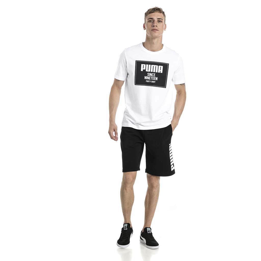 T-shirt manches courtes Puma Rebel Block Basic blanc pour homme lv2