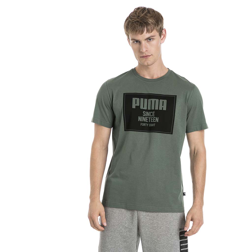 T-shirt manches courtes Puma Rebel Block Basic vert pour homme lv2