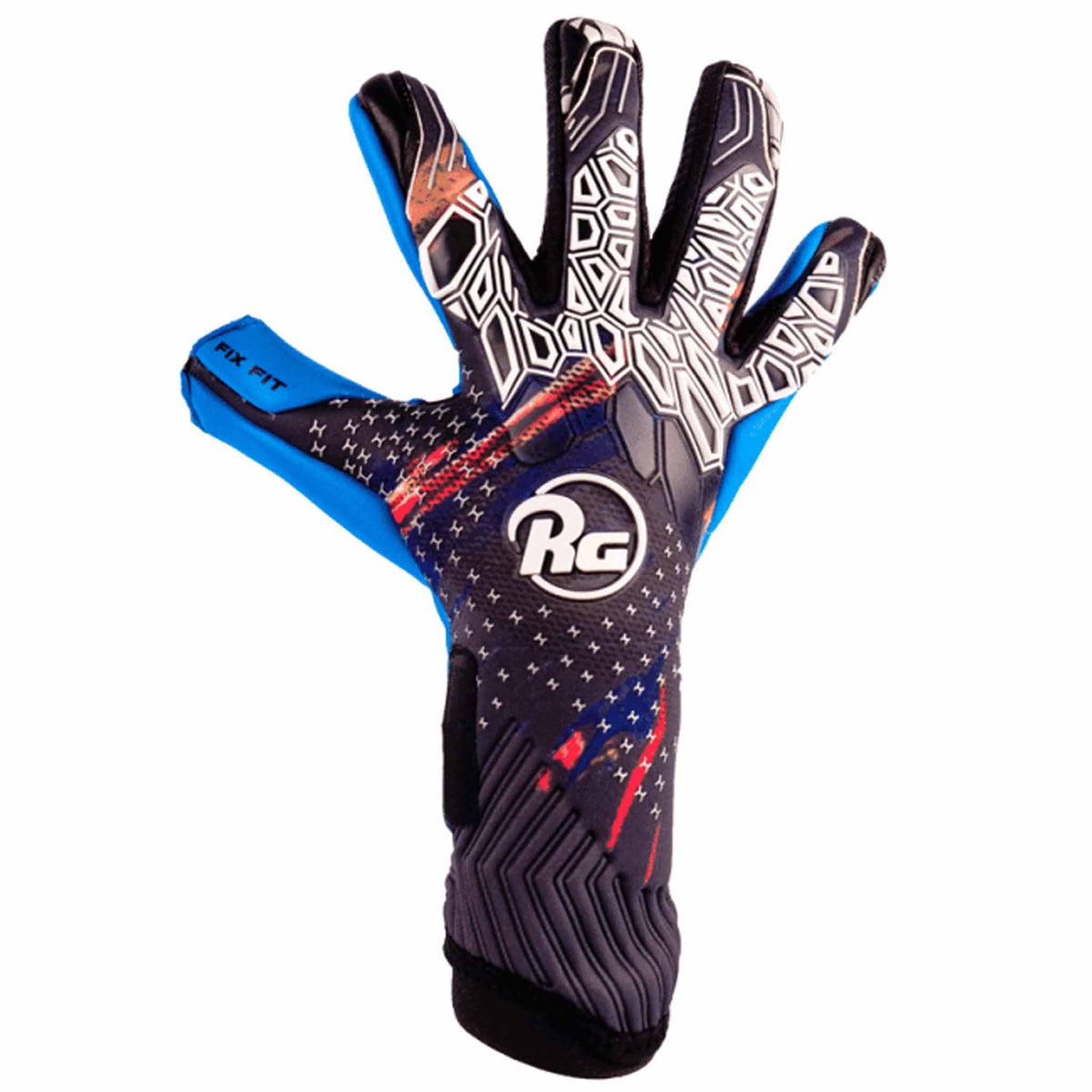 RG Goalkeeper gloves Aversa Blue gants de gardien de but de soccer revers