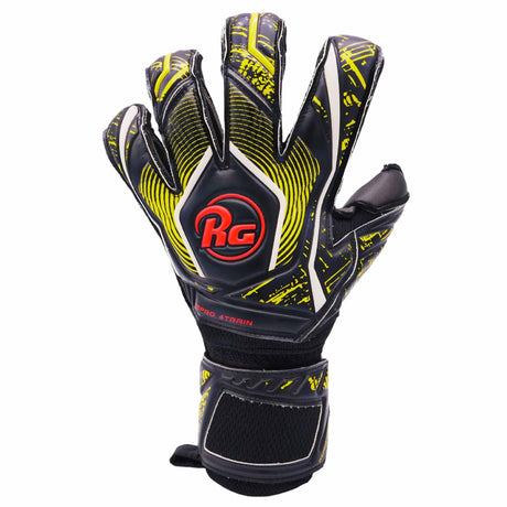 RG Goalkeeper Gloves Aspro 4Train gants de gardien de but de soccer - Noir / Jaune