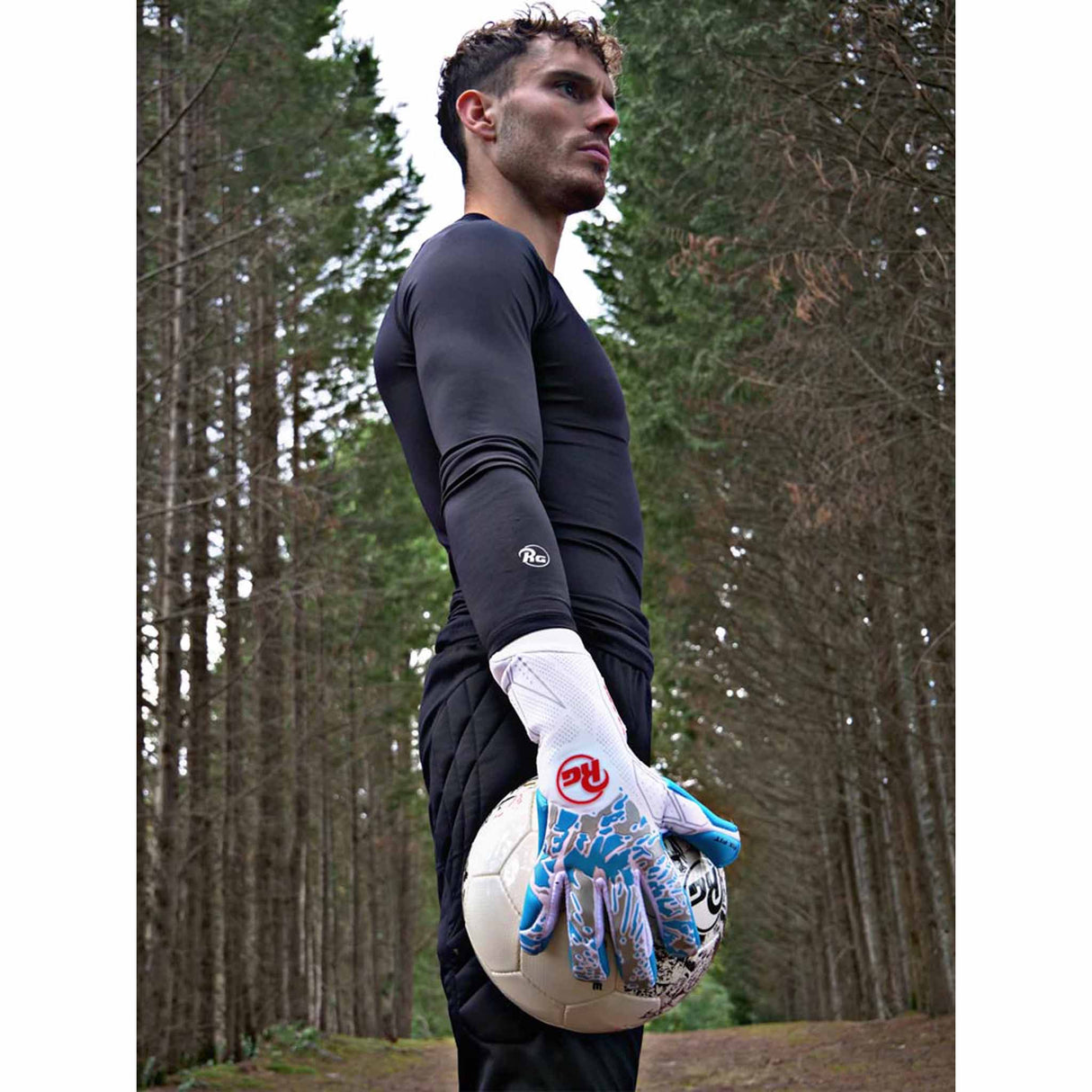 RG Goalkeeper gloves Bionix gants de gardien de but de soccer - Blanc / Bleu