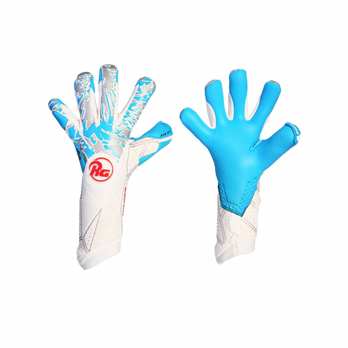 RG Goalkeeper gloves Bionix gants de gardien de but de soccer - Blanc / Bleu