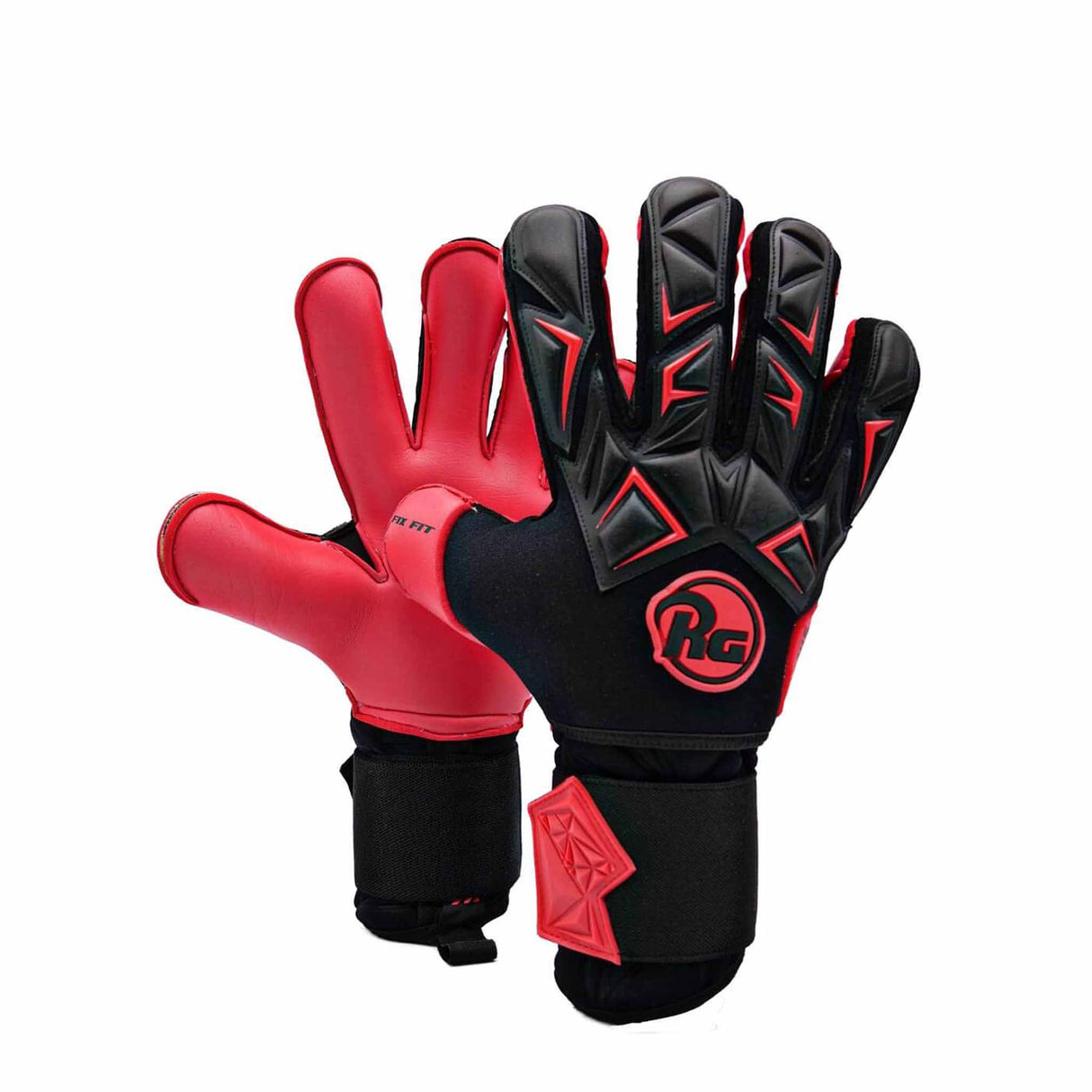 RG Goalkeeper gloves Tuanis Gants de gardien de but de soccer - Noir/Rouge