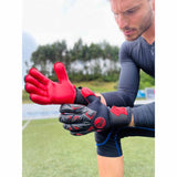 RG Goalkeeper gloves Tuanis Gants de gardien de but de soccer - Noir/Rouge