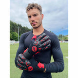 RG Goalkeeper gloves Tuanis Gants de gardien de but de soccer - Noir/Rouge