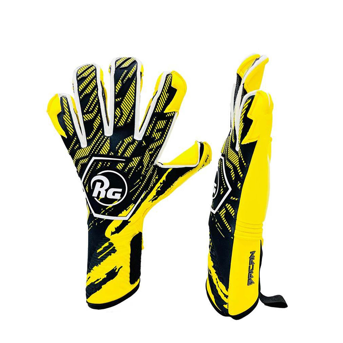 RG Goalkeeper Gloves Bacan 2022-2023 gants de gardien de soccer jaune noir lateral