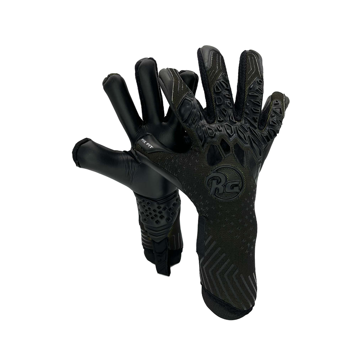 RG Goalkeeper Gloves Aversa gants de gardien de but de soccer noir paire 2