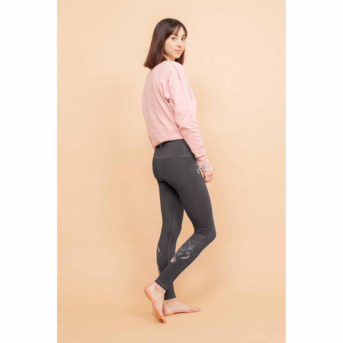 Rose Buddha Crystal Magique leggings de yoga reversible taille haute Ardoise
