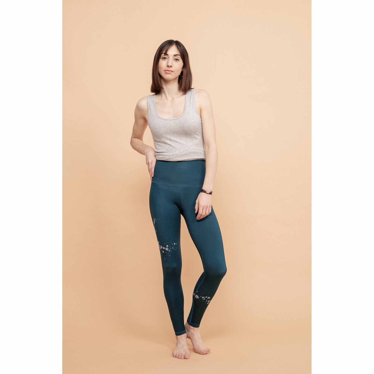 Rose Buddha Enfant de Lune Leggings de yoga taille haute réversible Bleu marine Bleu marine 2