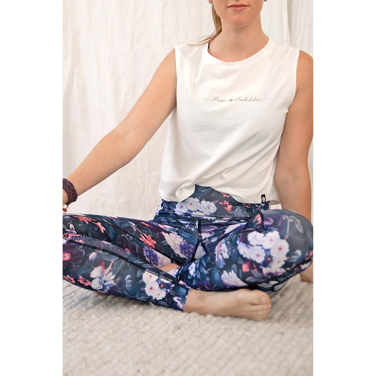 Rose Buddha leggings taille haute Mouvement Fleuri live