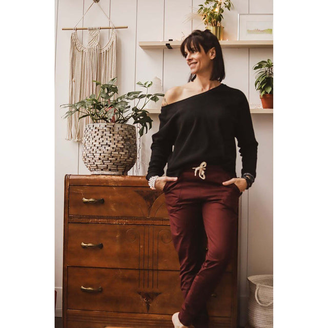 Rose Buddha Rose Buddha chandail Confo gaufré manches longues pour femme