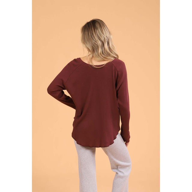 Rose Buddha Rose Buddha chandail Confo gaufré manches longues pour femme