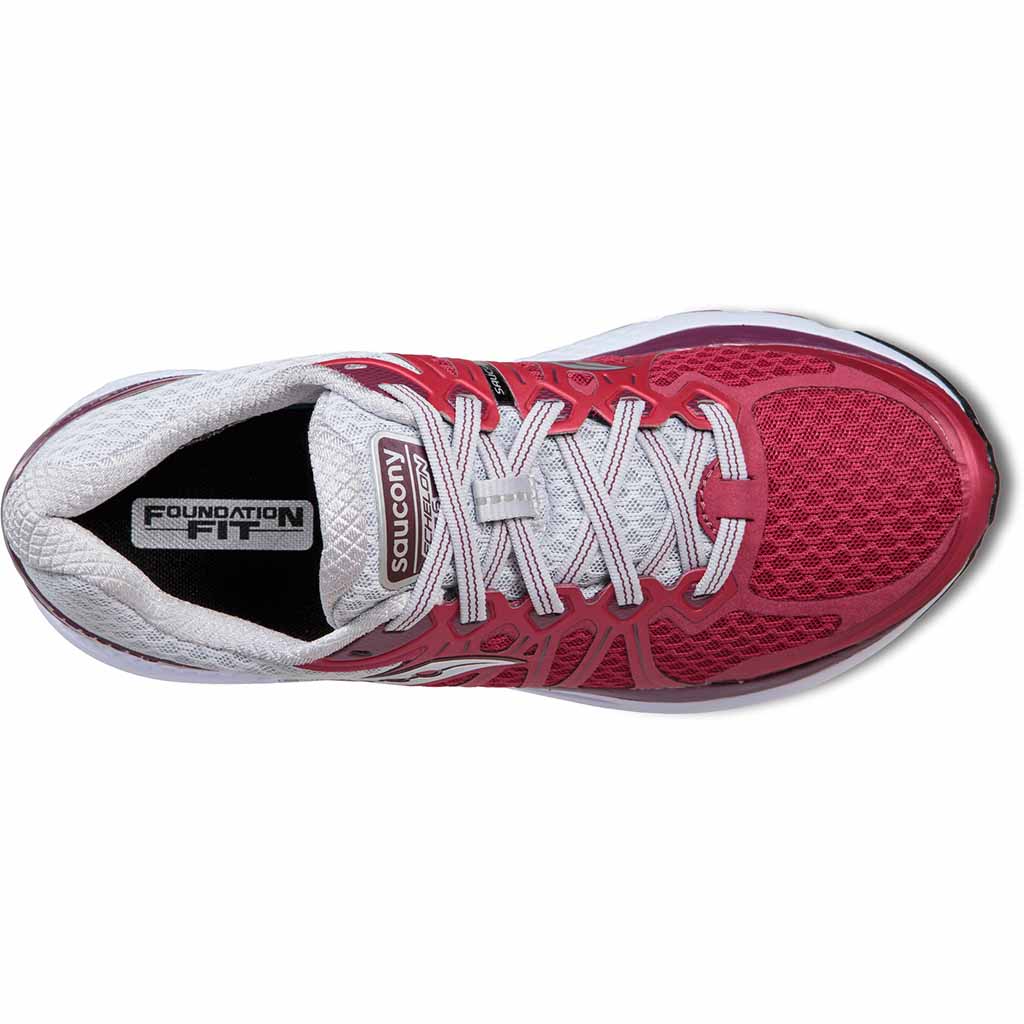 Saucony Echelon 6 chaussure de course a pied femme berry grey vue dessus Soccer Sport Fitness