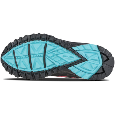 Saucony Excursion Tr10 GTX chaussure de course a pied trail femme noir corail bleu semelle