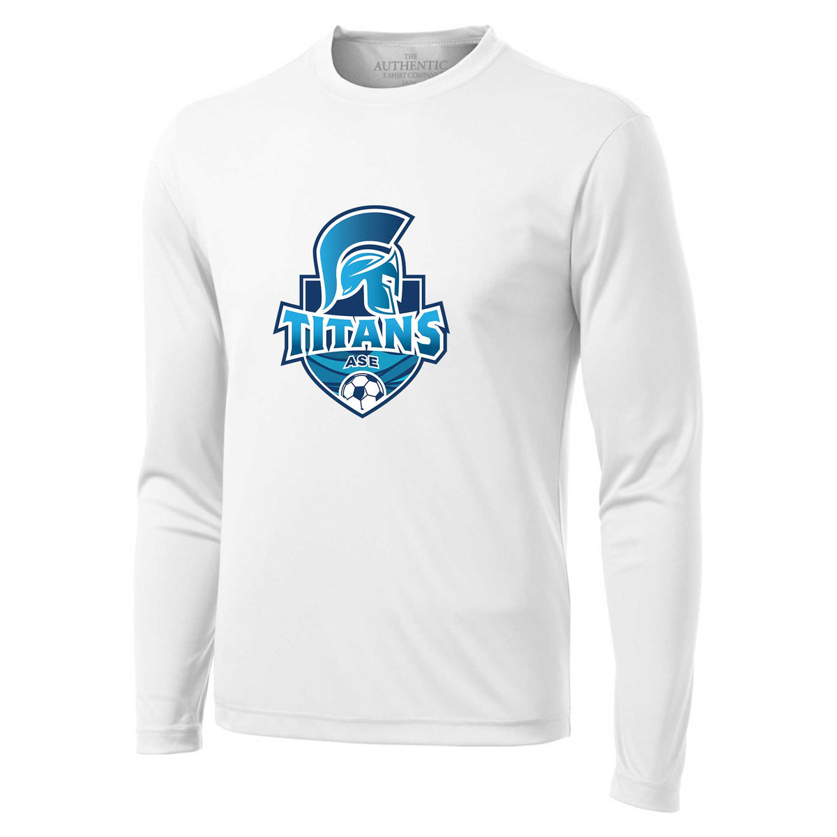 T-shirt polyester manches longues Titans de l&#39;Association de Soccer Escoumins Blanc