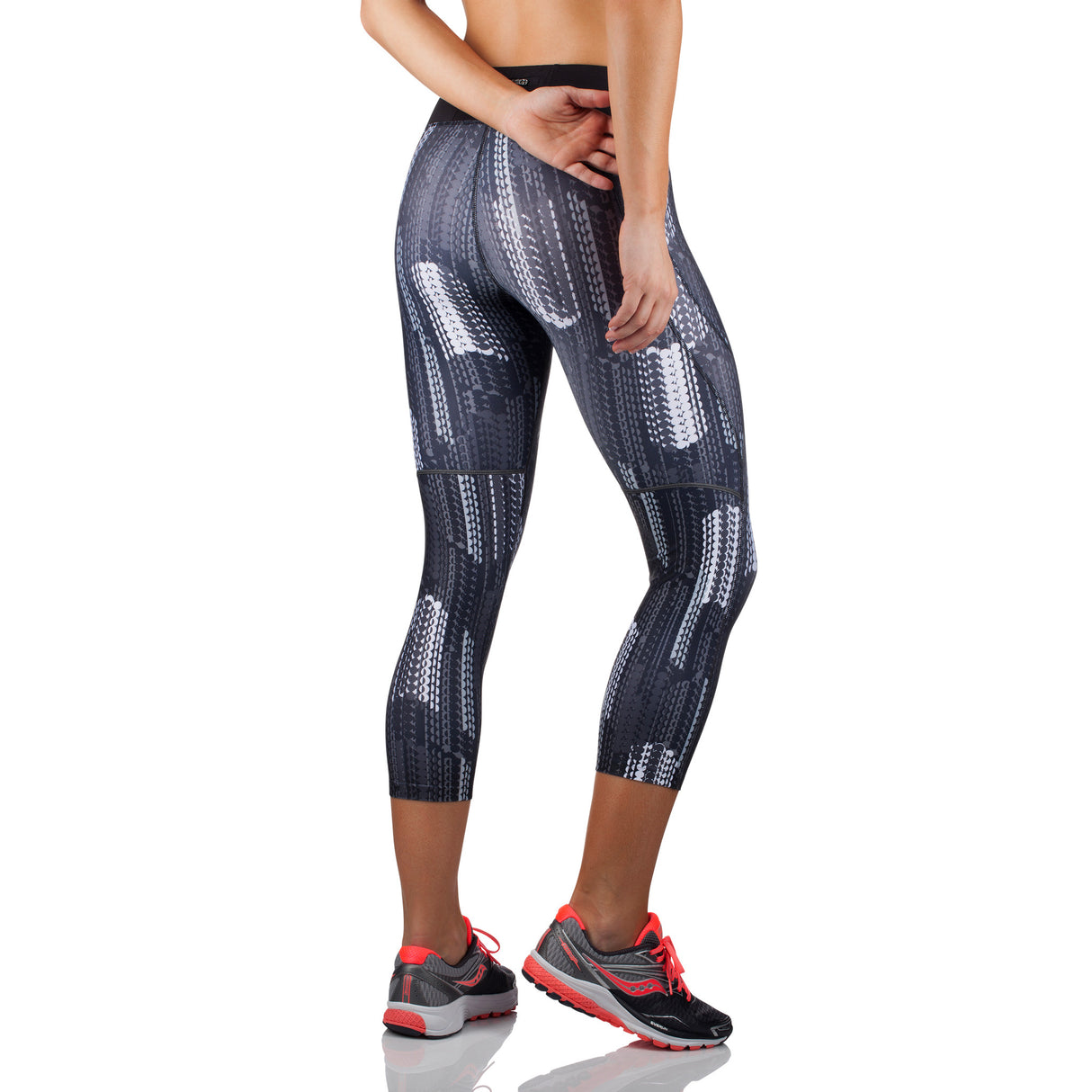 Legging type capri pour femme Saucony Scoot LX black print vue dos