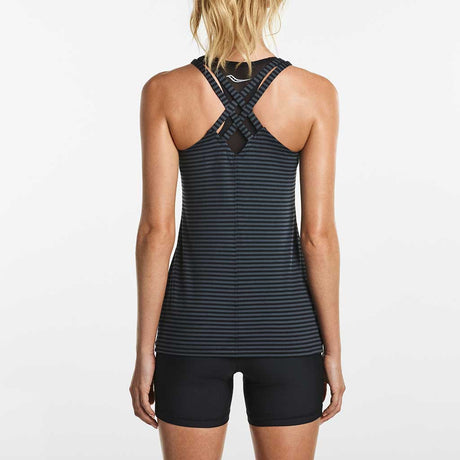 Saucony Strider women's running tank shirt black Soccer Sport Fitness