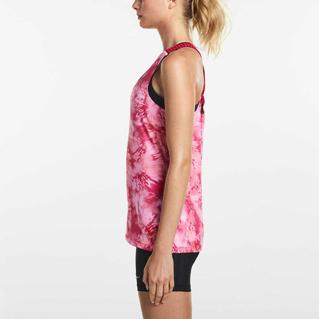 Saucony Strider women's running tank shirt daisy dye lv3 Soccer Sport Fitness