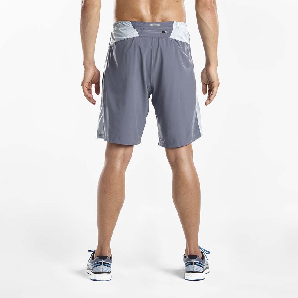 Saucony Interval 2-1 men's running shorts grey rv