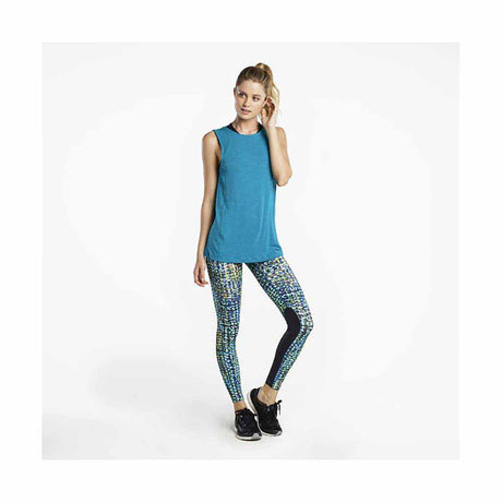 Saucony Mesh Insert Tight legging de course à pied femme deep sea print lifestyle 2 Soccer Sport Fitness