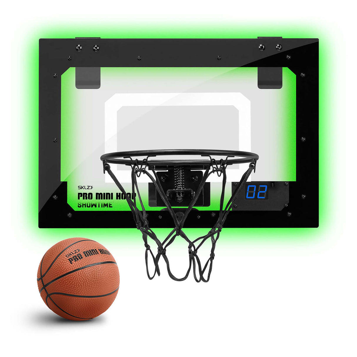 Sklz Pro Mini-Hoop Showtime panier de basketball au DEL vert