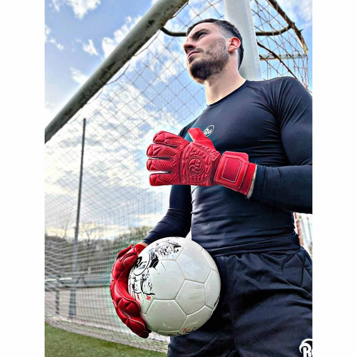 RG Goalkeeper Gloves Snaga Rosso gants de gardien de but de soccer - Rouge live 4