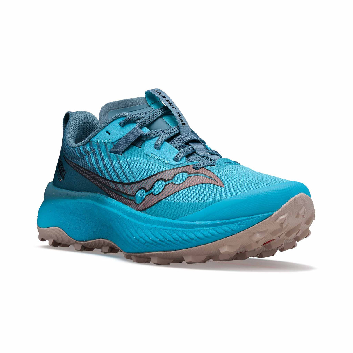 Saucony Endorphin Edge chaussures de course a pied trail femme - Ocean / Loam